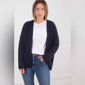 Des Petite Hauts Bulette Mohair Cardigan Marine Blue T3/Large Knit Open Front